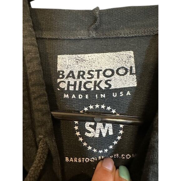 Barstool Chicks Black Call Her Daddy Hooded Cropped Sweatshirt Women Sz S - Picture 7 of 8